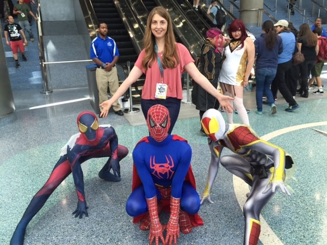 Ellen and Spiderman at the 2016 WonderCon