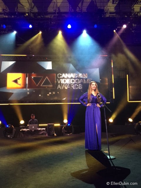 On stage at the Canadian Video Game Awards