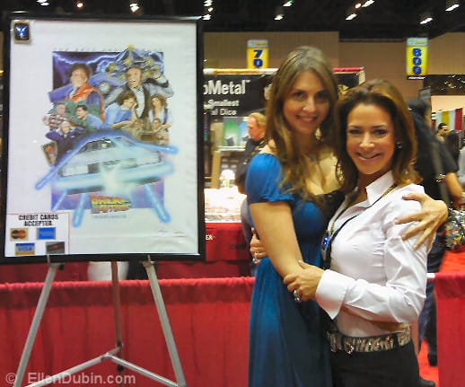 Ellen posing with Claudia Wells (Back to the Future)