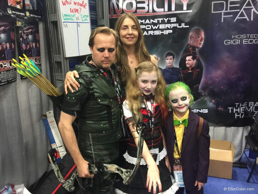 Having fun with a family of cosplayers