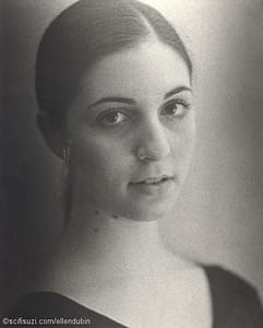 Ellen started her career as a ballet dancer before a knee injury at the time forced her to do other types of theatre. She has performed in everything, from musicals to farce to drama to the classics. She is an extremely versatile performer as shown in this wide assortment of photographs. Pictured is Ellen as a young ballerina.