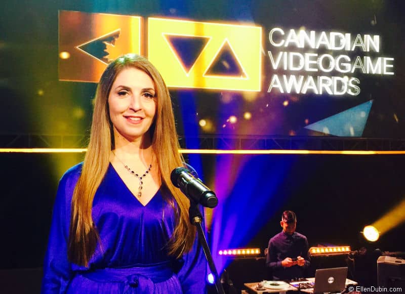 On stage at the Canadian Video Game Awards