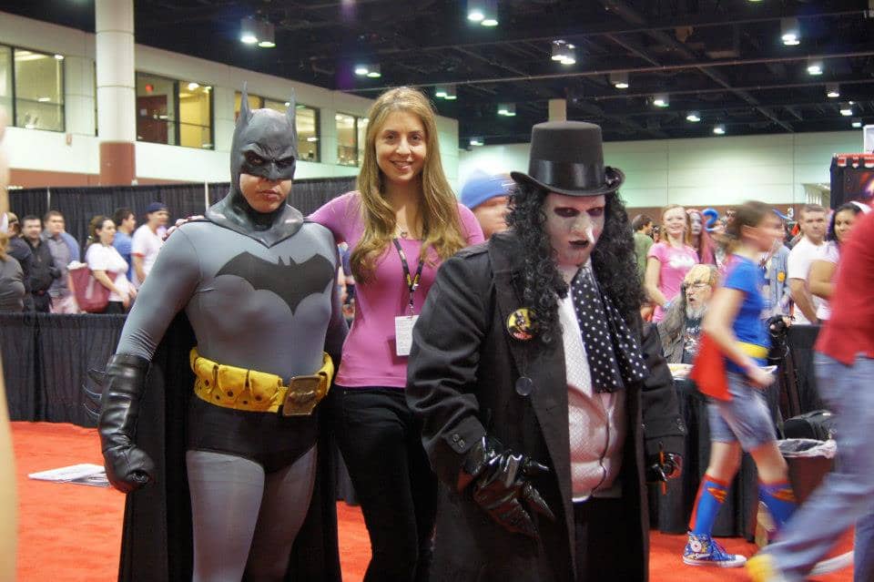 Ellen with Batman and The Penguin
