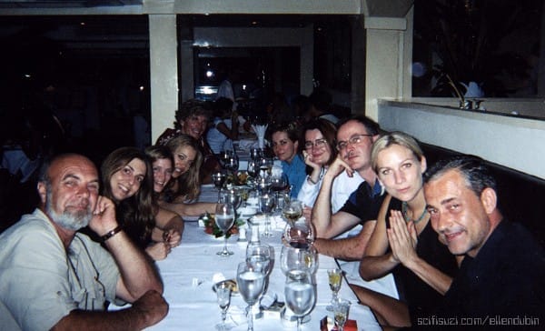 A night out in Bangkok, Thailand with the gang of LEXX. One of the last dinners they has as a group. Photo taken May 3, 1997